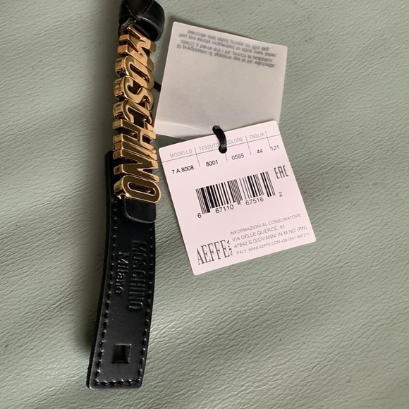 Moschino Logo Skinny Leather Belt main image 5